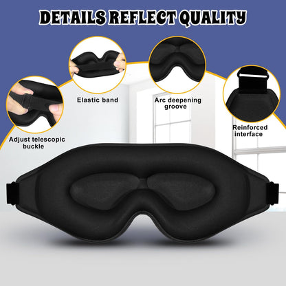 3D Advanced Eye Mask for Sleeping, Ultra Delicate Soft Skin Friendly Eye mask,100% Blackout Sleep Eye Mask for Sleep, Eyelash Extension Sleep mask, Sleeping Eye Masks for Men and Women