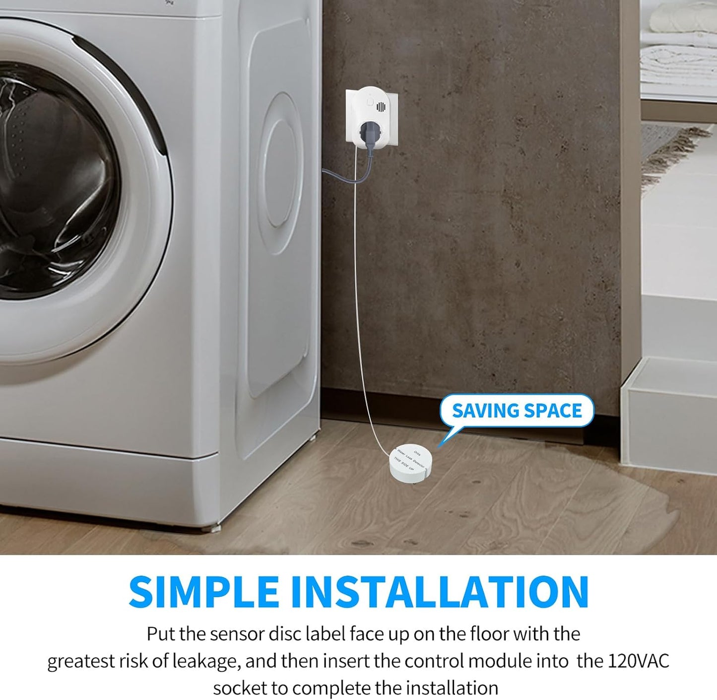 Ortis Water Alarm Leak Detector, 95 dB Loud Alarm, Prevent Serious Floods and Water Damage