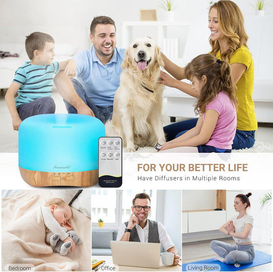 Homeweeks Essential Oil Diffuser for Room Aromatherapy Scent Diffuser