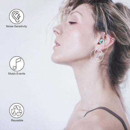 Jayine Ear Plugs for Noise Cancelling Ear Protection EarPlugs for Sleep,Concerts,Work,Study,8 Size Eartips with Small Box,Perfect -30dB Silicone Earplugs for Noise Reduction