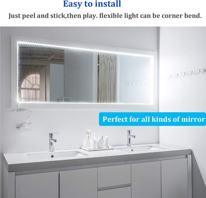 WOBANE 16.4ft Motion Sensor LED Strip with Remote,Warm White Tape Lighting | Dimmable LED Strip Lights for Kitchen, Under Cabinet, Bedroom, Shelf, Bed, PIR Function,Night Light,Adapter,3000K Warm White