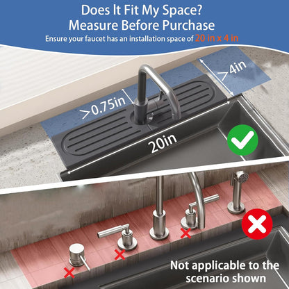 Faucet Mat for Kitchen Sink, Water Absorbent Kitchen Faucet Mat, Durable Sink Splash Guard with Raised Feet, Diatomite Fast Drying Kitchen Sink Faucet Mat, Bathroom Stone Drying Tray for Counter