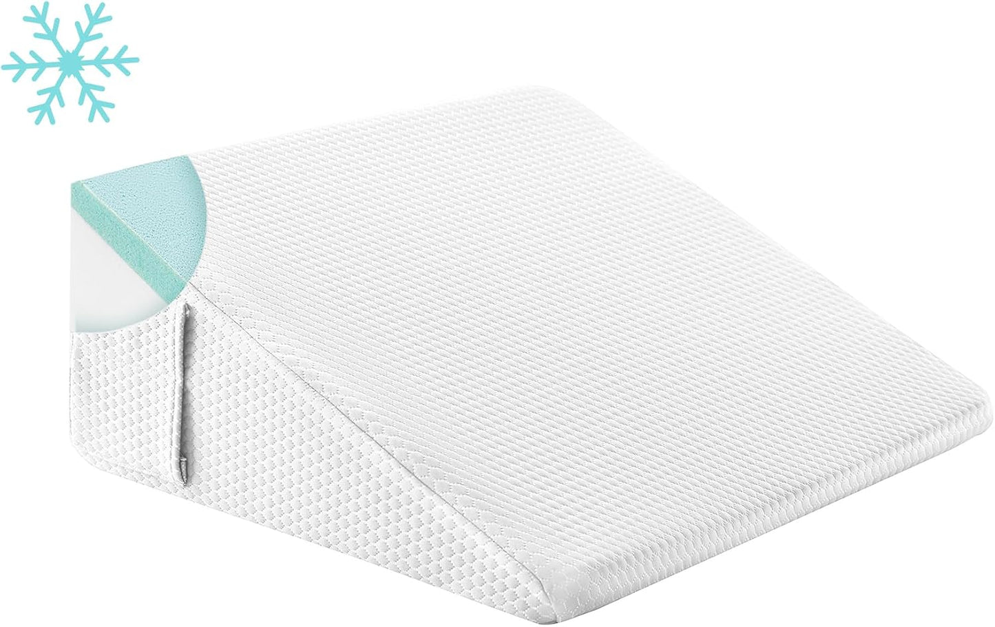 Bedluxe Wedge Pillow, 10 inch Bed Wedge Pillow for Headboard, Pillow Wedge for Acid Reflux Relief, Sleeping, Back Pain Relief, Snoring, Triangle Pillow Wedge, White/Grey