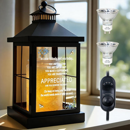 2026 New Candle Warmer Lamp with Timer,Compatible with 3 Wick Candles Jars,Vintage Candle Warmer Lantern Lamp,Dimmable Farmhouse Candle Lamp Warmer,Fully Enclosed and Hanging Up Designed
