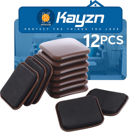 Furniture Sliders, 8pcs 4.7 inch Square Sliders for Furniture on Carpet, Heavy Duty Furniture Movers Sliders - Protect The Surface of Carpet, Easily Move Any Items!