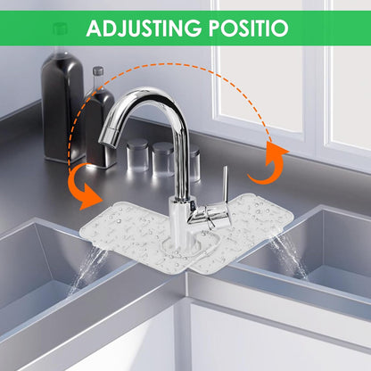 Dimeho Sink Faucet Splash Guard Mat Silicone Soap Dish Pad Faucet Handle Drip Catch Sponge Holder Sink Protector Trays for Bathroom Kitchen Countertop Gadgets Accessories