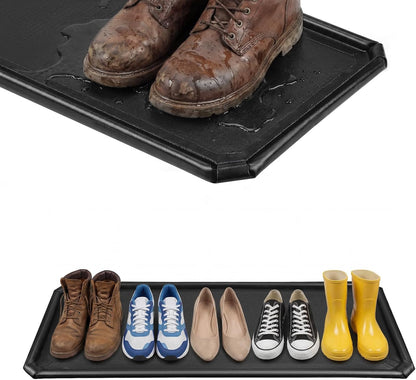Shoe Mat, Large Boot Mat for Entryway Indoor- 59" × 17.7" | 1.2 in Raised Edges Tray, 600D PVC, Waterproof, Foldable, Non Slip, Wet Shoes, Mud, Snow, Multiple Uses