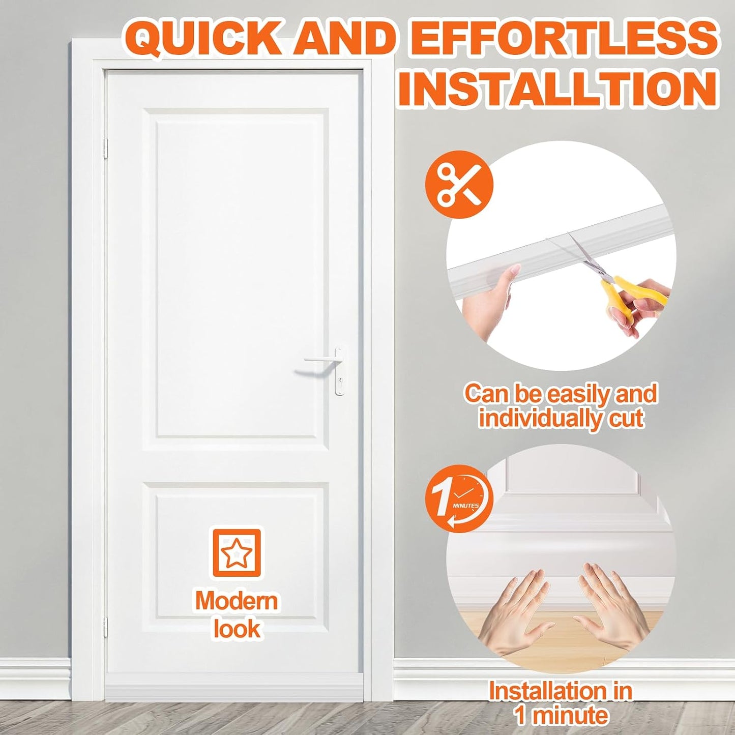 Door Draft Stopper, Door Sweep for Bottom of Door, Weather Stripping Door Seal Gap Filler Bottom Blocker Soundproofing Cold Air Insulation Save Energy Install Quickly Easily (Black, 39‘’)