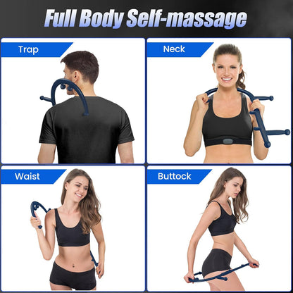 Trigger Point Massage Cane for Back Neck Shoulder and Full Body Deep Tissue Massage Hook for Muscle Knots, Ergonomic Self Massage Tool for Hard-to-Reach Areas, Lightweight Portable, FSA-HSA Eligible