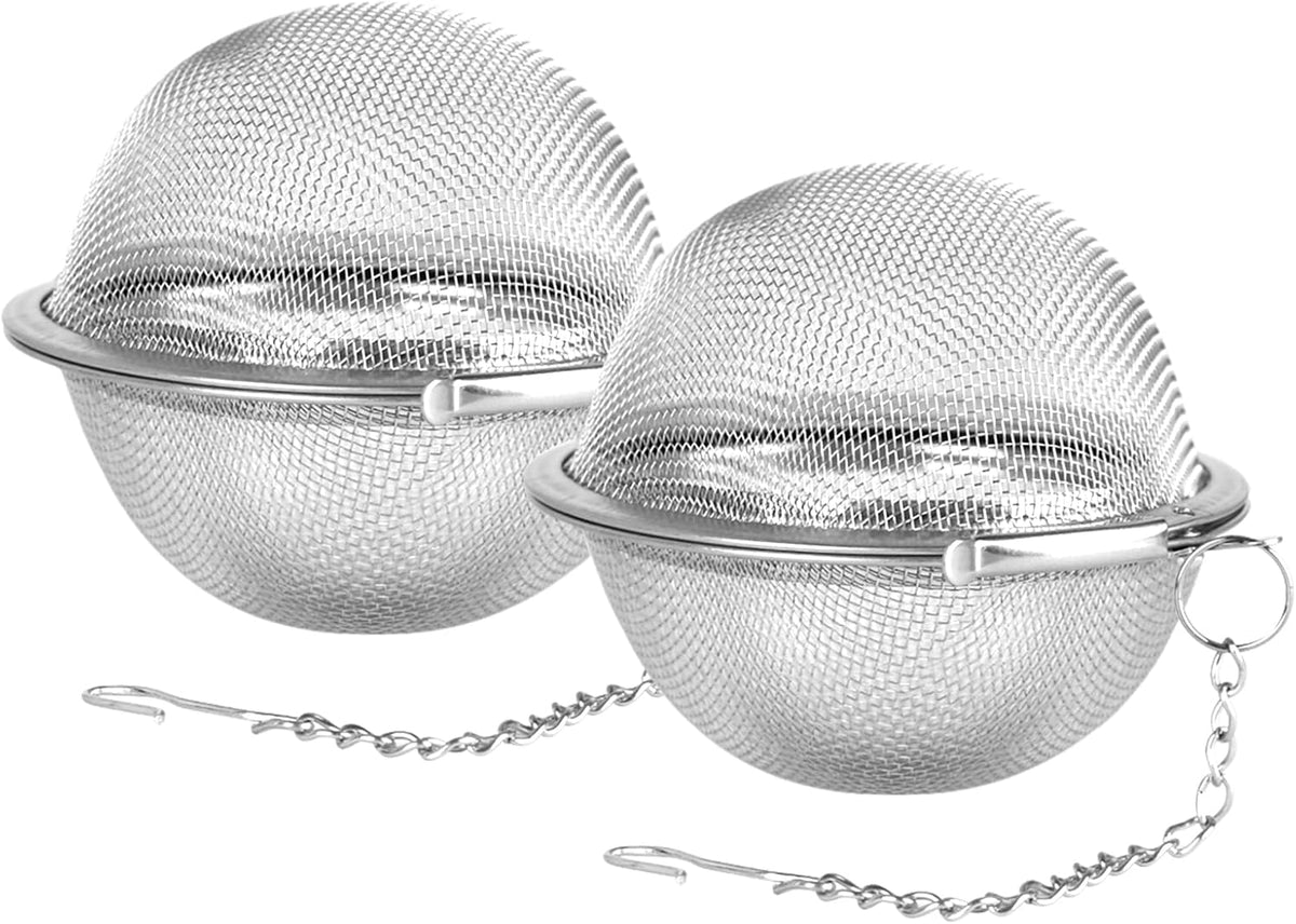 Fu Store 2pcs Stainless Steel Mesh Tea Ball 2.1 Inch Tea Strainers