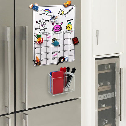 Magnetic Glass Whiteboard Pen Holder, Magnetic Dry Erase Marker Holder for Fridge, Whiteboard, Desk Locker Organizer Accessories, Office, Home, 1 Pack