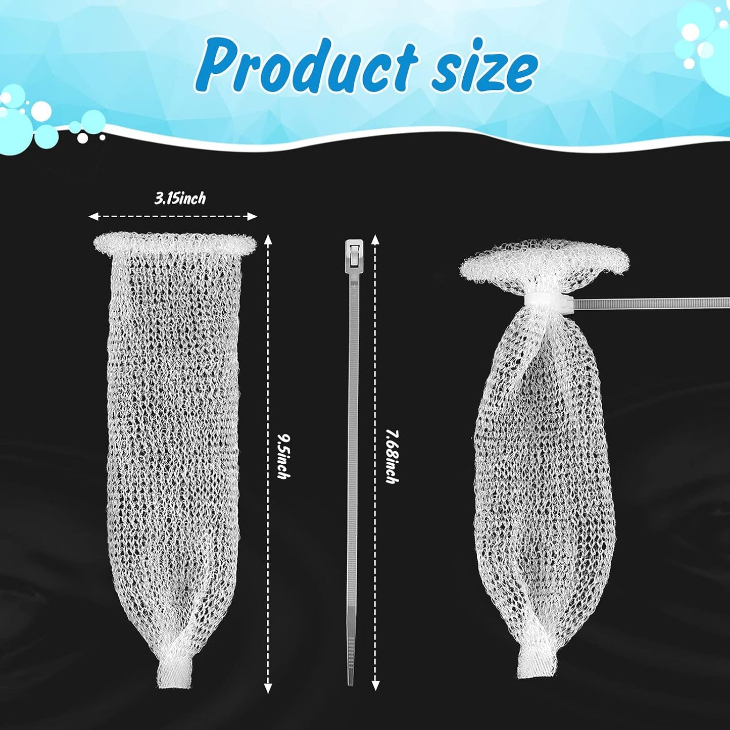 40 Pcs Nylon Washer Hose Lint Traps Washing Machine Mesh Filters | Washer Drain Hose, Fits Laundry Pipes, Helps Catch Lint, Includes 40 Zip Ties, Nylon Mesh Screen, Utility Sink Drain