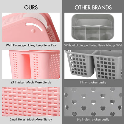 Tiawudi Portable Shower Caddy, Caddy Organizer with Handle, Plastic Shower Basket Hold Soap, Shampoo, Hair Supplies and Beauty Products, Cleaning Supplies Organizer for Home, Dorm, Shelf and Cabinet