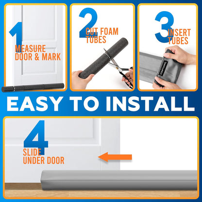 Comfyanno Under Door Draft Stopper - Bottom Door Gap Filler & Seal - Fits 30” to 36” Door, Double Side Block Noise, Sound, Air, Bugs, Dust, Easy to Install, No Adhesive, Black