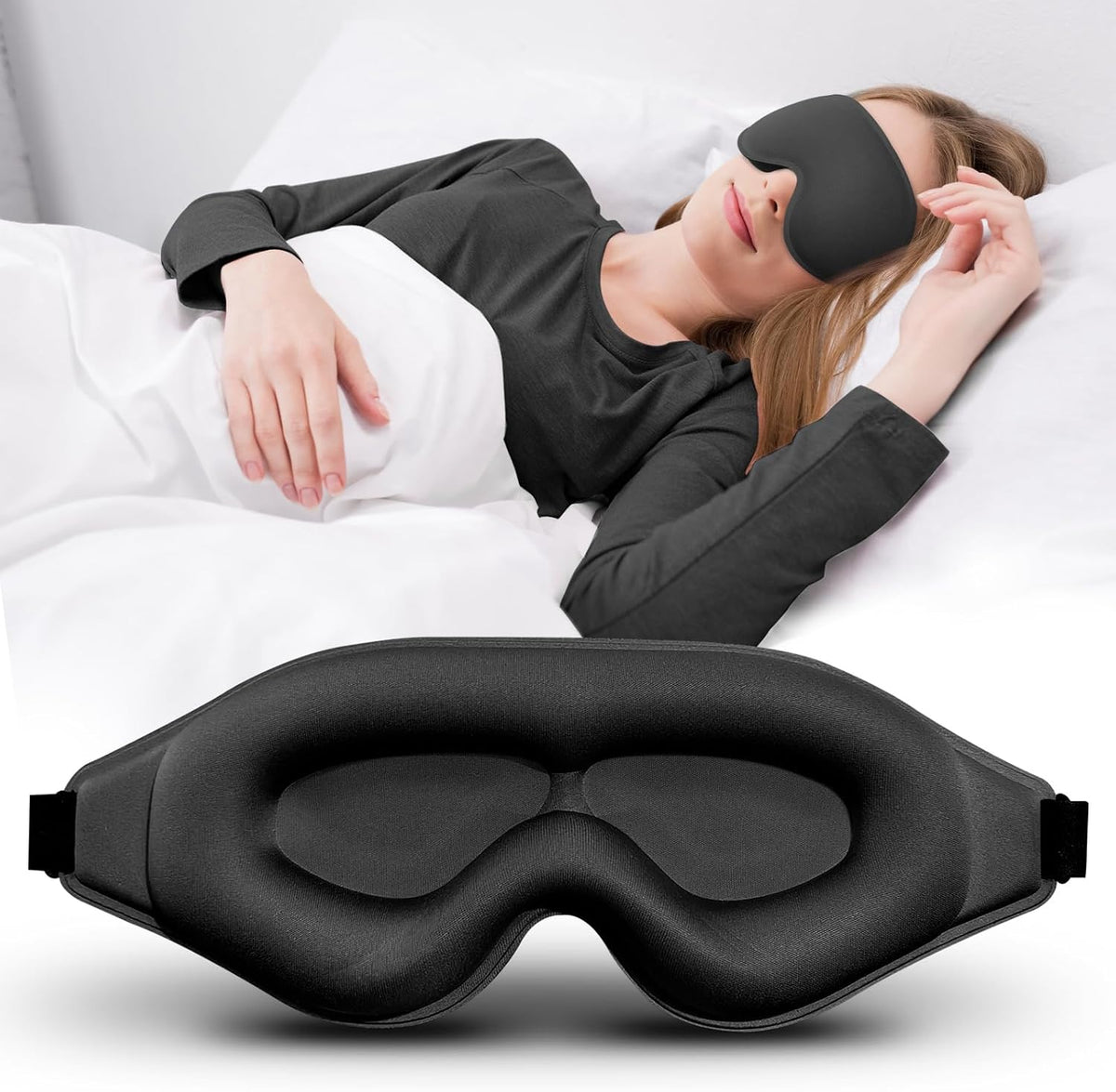 3D Advanced Eye Mask for Sleeping, Ultra Delicate Soft Skin Friendly Eye mask,100% Blackout Sleep Eye Mask for Sleep, Eyelash Extension Sleep mask, Sleeping Eye Masks for Men and Women