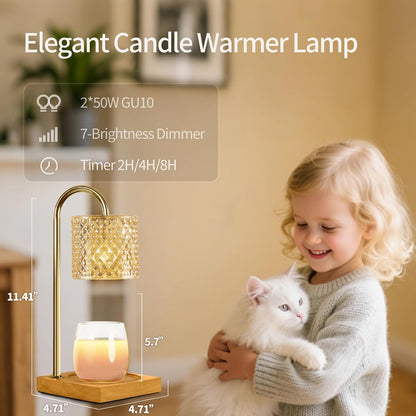 TigQiang Candle Warmer Lamp with Timer, Birthday Gifts for Women, Amber