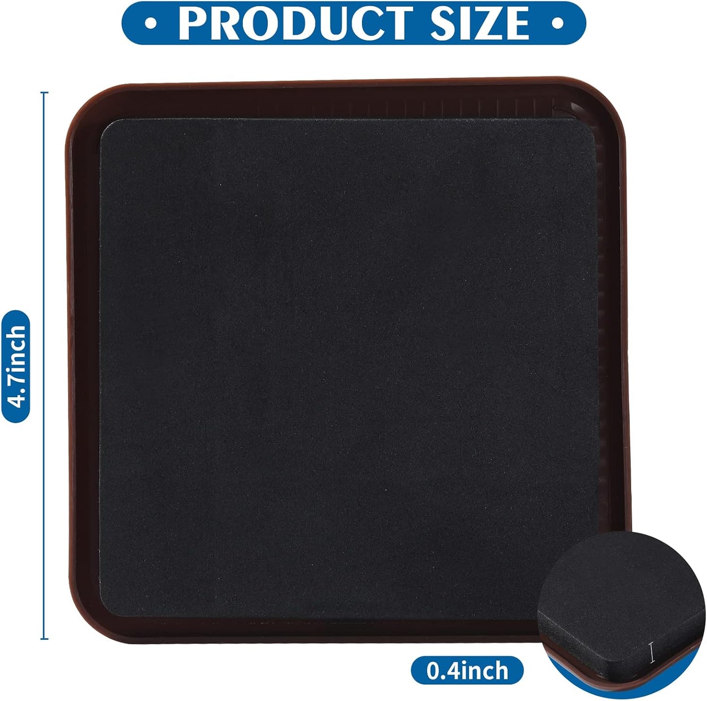 Furniture Sliders, 8pcs 4.7 inch Square Sliders for Furniture on Carpet, Heavy Duty Furniture Movers Sliders - Protect The Surface of Carpet, Easily Move Any Items!