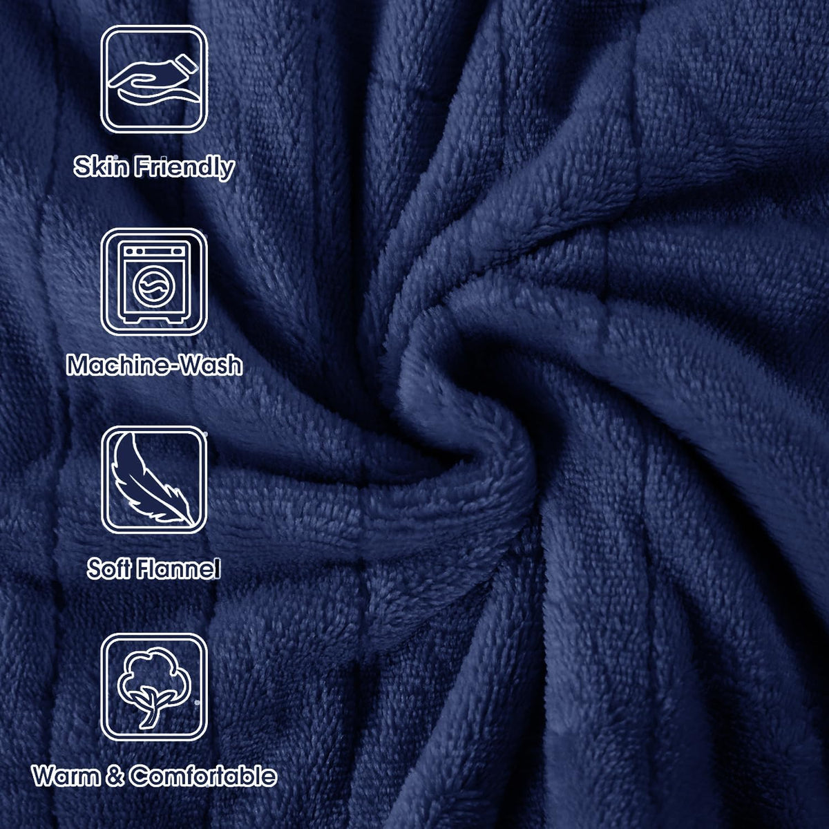 Tefici Heated Blanket Throw,Ultra Soft 2-Layer Flannel Electric Blanket