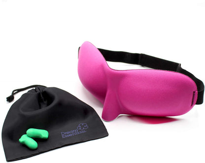 Dream Essentials Sweet Dreams Contoured Sleep Mask Kit, Royal Blue Eye Mask for Sleeping with Travel Pouch, Earplugs, Lash Space, Quick Release Strap, Light Blocking Travel Accessories Gift Set | Royal Blue contoured sleep mask kit with pouch, earplugs,