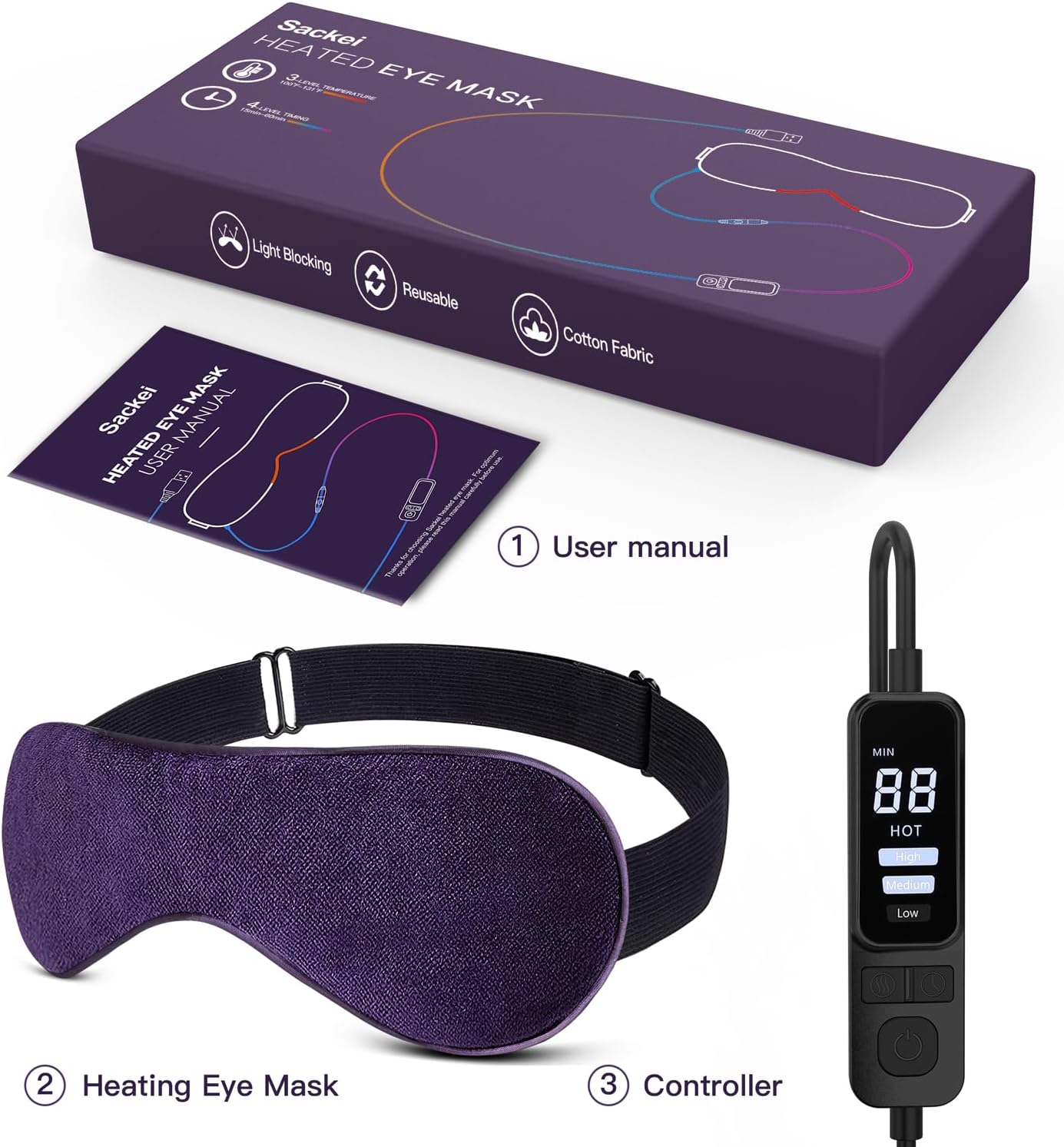 Heated Eye Mask for Dry Eyes,Warm Eye Compress Mask with Temperature & Timer Control,Stye Eye Treatment,Warm Compress for Eyes