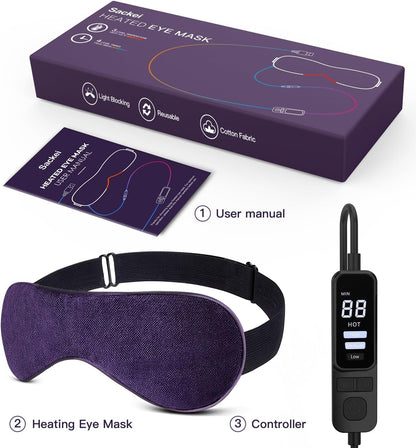Heated Eye Mask for Dry Eyes,Warm Eye Compress Mask with Temperature & Timer Control,Stye Eye Treatment,Warm Compress for Eyes
