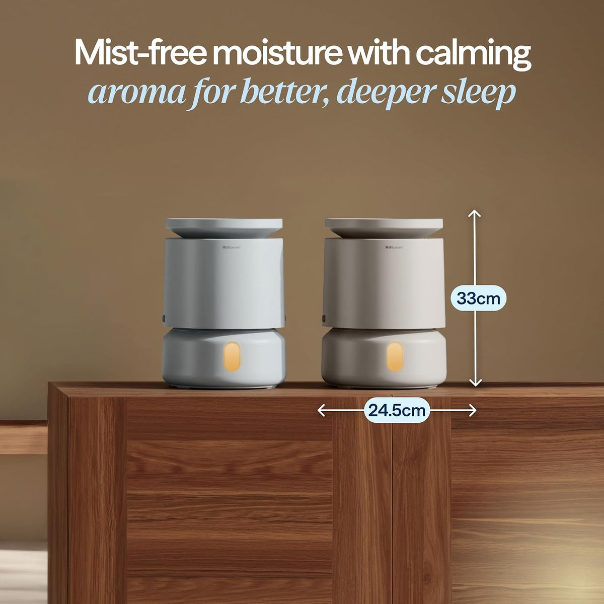 BLUEAIR 3.8L Top-Fill Humidifiers for Bedroom, 1 Gal, DreamWell H38i Grey