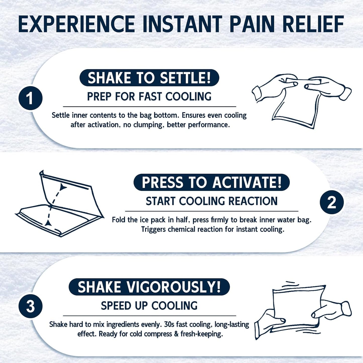 General Medi Instant Ice Cold Pack (4”x 5.5”) – 25 Packs Disposable Cold Therapy Ice Packs for Pain Relief, Swelling, Inflammation, Sprains, Toothache – for Athletes & Outdoor Activities