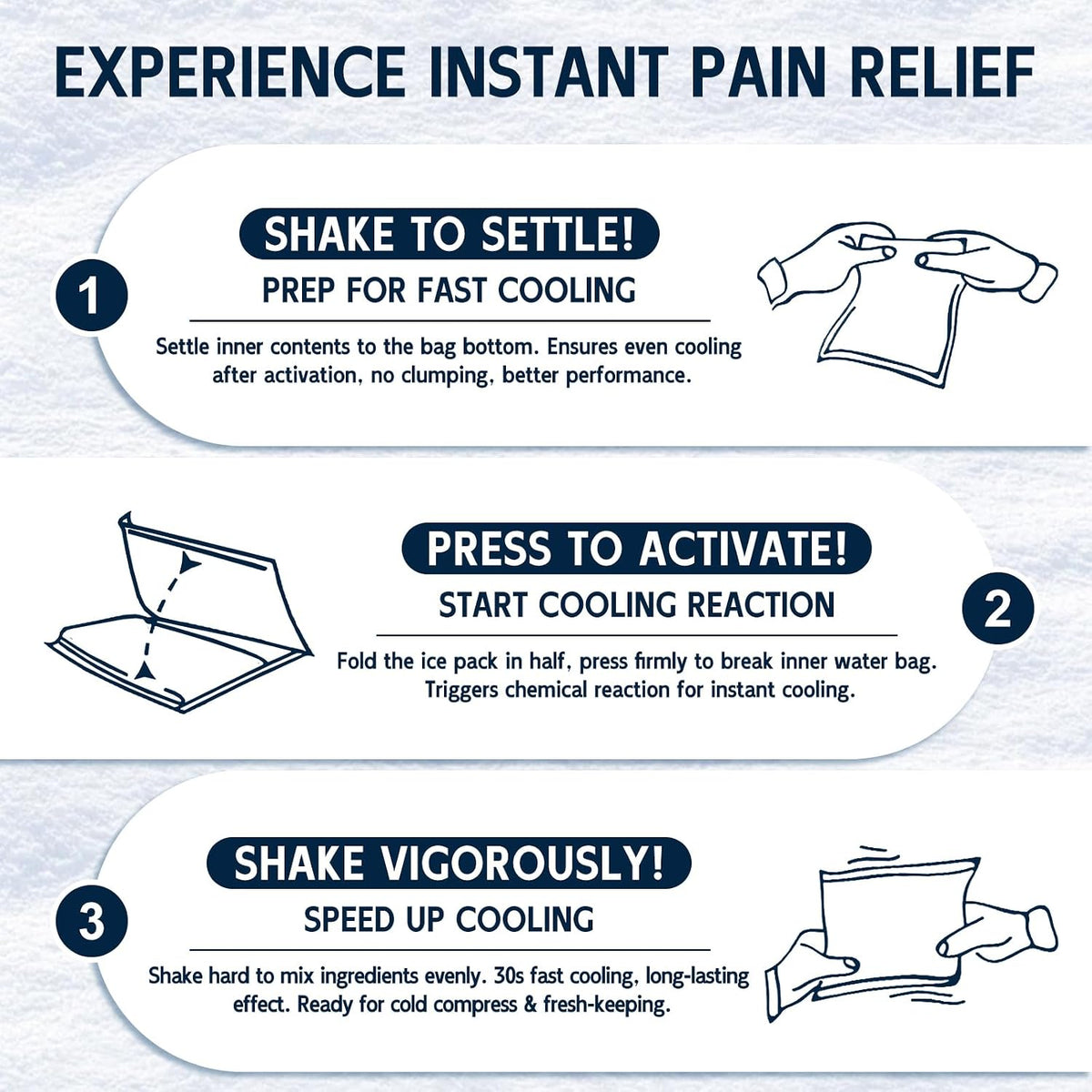 General Medi Instant Ice Cold Pack (4”x 5.5”) – 25 Packs Disposable Cold Therapy Ice Packs for Pain Relief, Swelling, Inflammation, Sprains, Toothache – for Athletes & Outdoor Activities