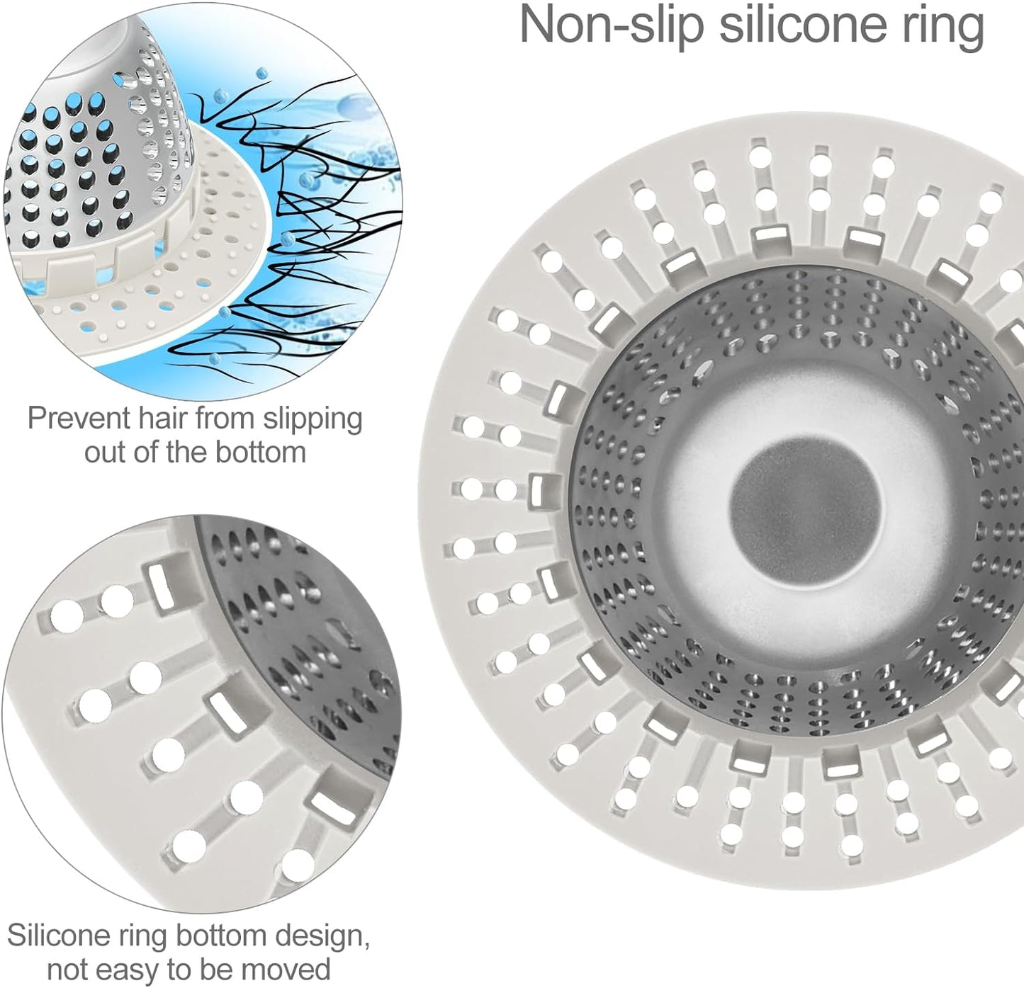 LEKEYE Drain Hair Catcher/Bathtub Drain Cover/Drain Protector for Pop-Up & Regular Drains(Patented Product)