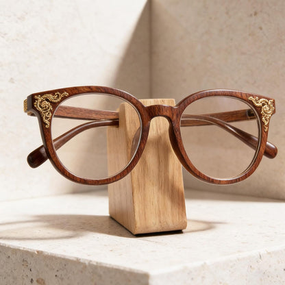 Wood Eyeglass Holder Stand for Nightstand, Glasses Organizer