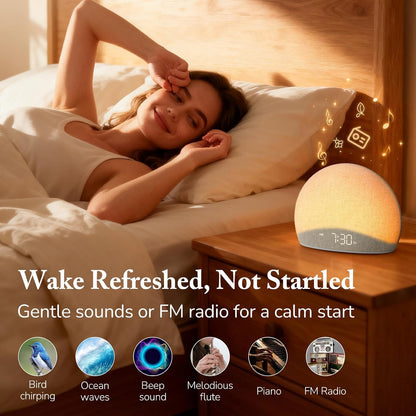 HOUSBAY Sunrise Alarm Clock with Bluetooth Speaker & Radio