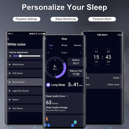 Sleep Earbuds Bluetooth 6.0 in Ear, 2026 New Mini Sleep Headphones with Sleep Monitor and APP, Sleepbuds for Side Sleepers, 48H Playtime Sleep Earphones with Personal Alarm/Small Earplugs, Black