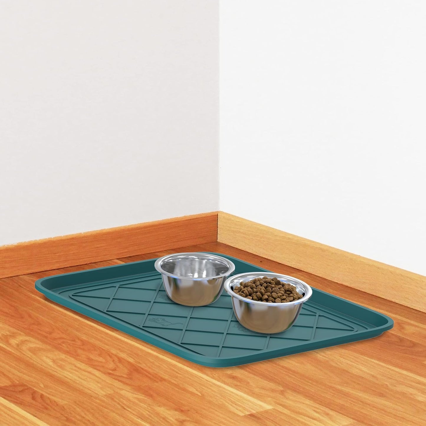 All-Weather Boot Tray - Water-Resistant Plastic Mud Pan, Pet Food Tray, and Outdoor or Indoor Shoe Mat for Entryway by Stalwart (Black)