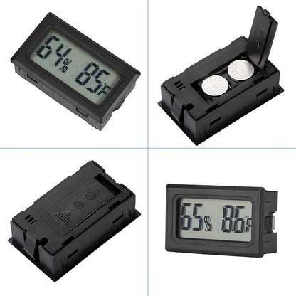4-Pack Mini Indoor Temperature Humidity Meters Digital Gauge | Thermometer Hygrometer Fahrenheit (℉) Display for Reptile Tank,Jars,Guitar Case,Greenhouse, Garden, Cellar, Fridge, Closet
