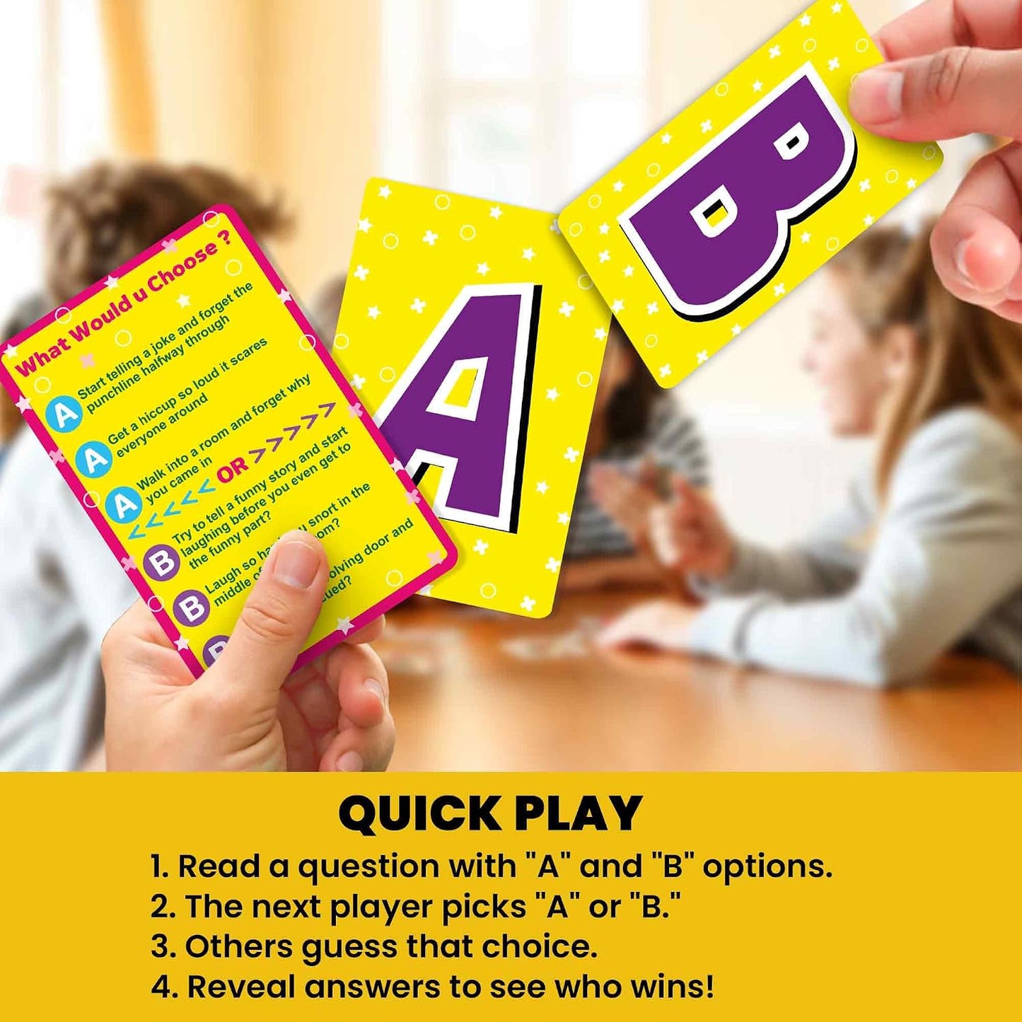 QUOKKA Card Game for Teens, Kids, Adults – 500+ Hilarious Travel & Vacation Scenarios | Funny Getaways What Would You Choose Challenge | Family Nights & Party Game for Friends, Road Trips & Sleepovers