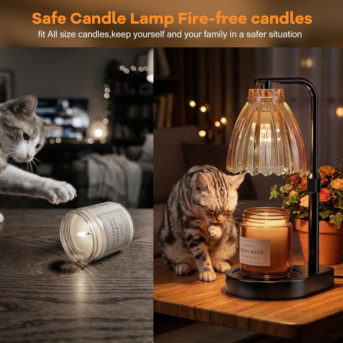 Gifts for Women, Candle Warmer Lamp with Adjustable Height, Timer & Dimmer, Birthday Gifts for Women, Elegant Gift Box & Greeting Card, Candle Lamp with 2 Bulbs for Home Decor/Bedroom/Office