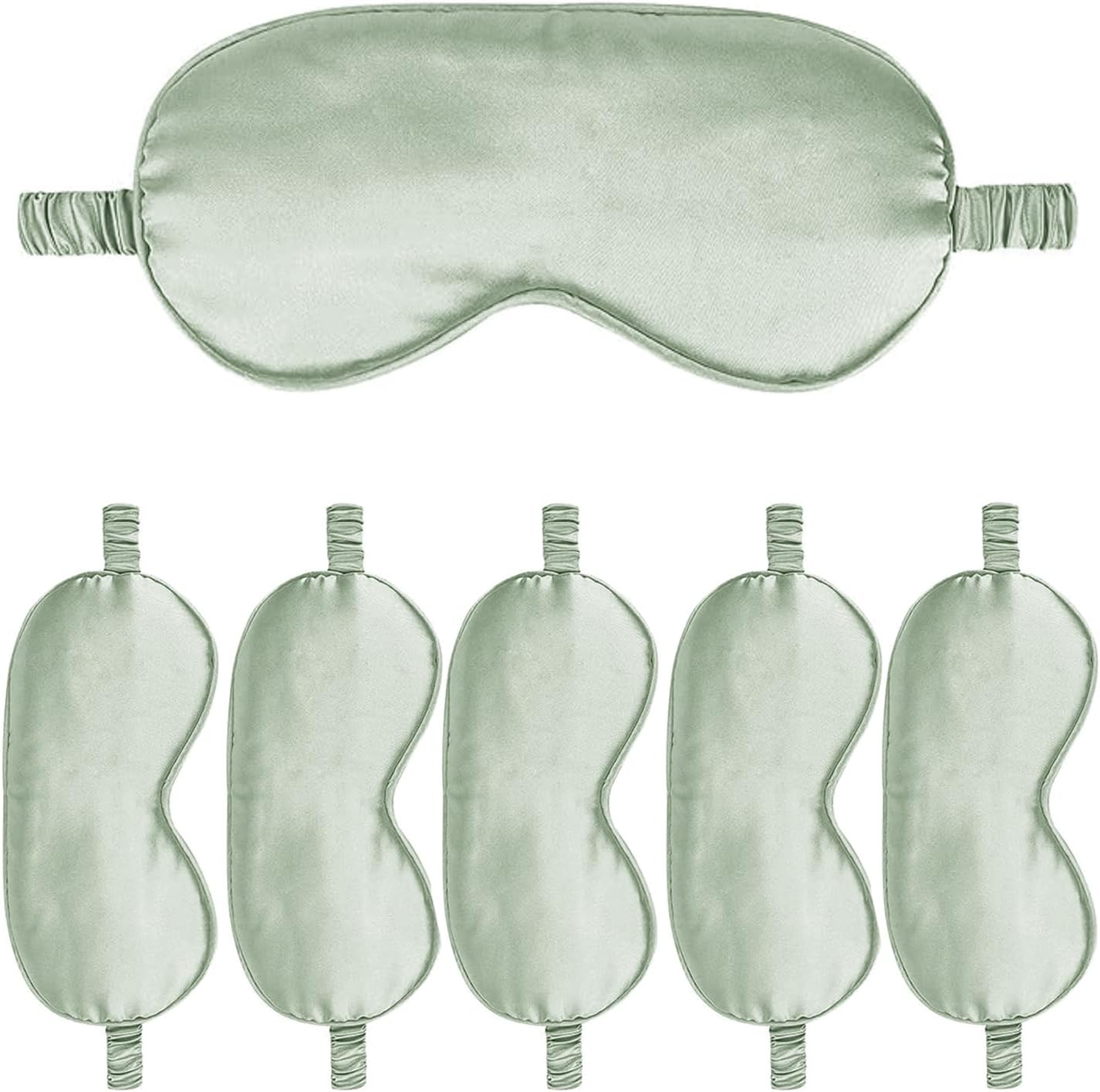 6PACK Silk Sleep Mask Satin Eye Masks Blackout Silky Eyeshade Cover Soft Blindfold Eyeshades for Women Sleeping Travel Gift