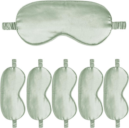 6PACK Silk Sleep Mask Satin Eye Masks Blackout Silky Eyeshade Cover Soft Blindfold Eyeshades for Women Sleeping Travel Gift