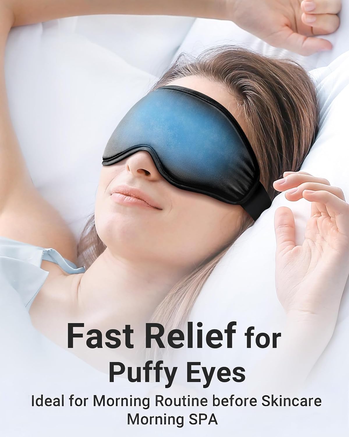 Cooling Eye Mask for Puffy Eyes: Fsa Eligible Items Hsa, Face Ice Eye Pack for Migraine After Surgery Relief - Reusable Cold Compress for Headaches Puffiness - Comfortable Weighted Fit Gel Sleep Mask