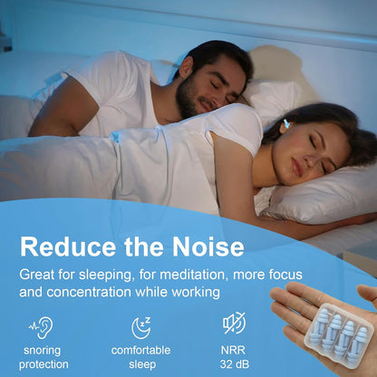 Ear Plugs for Sleeping,12 Pair Earplugs Noise Canceling Soft Silicone Ear Plug Reusable Earplugs for Sleep,Concert,Swimming,Study,Loud Noise,Snoring(Black Blue Purple)