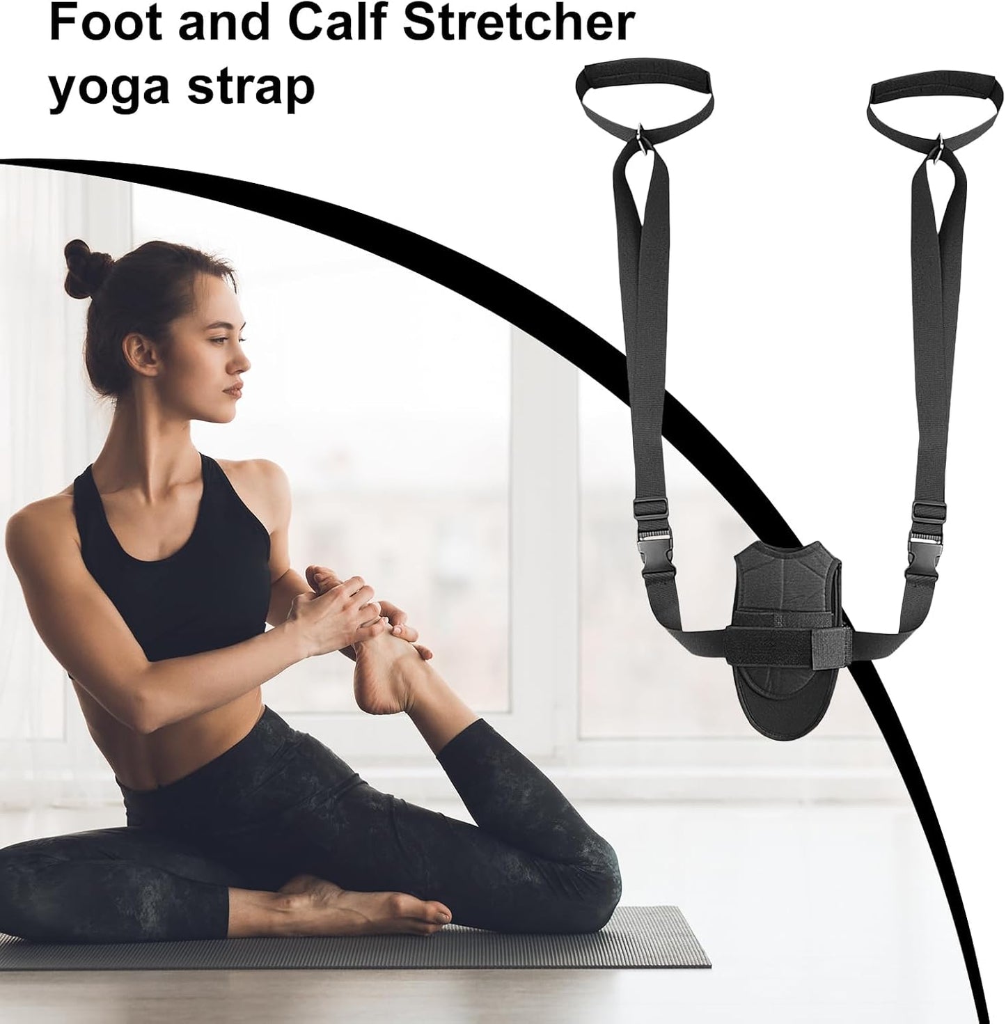 Leg Stretch Strap for Men Gym Fitness Equipment | Foot and Calf Stretcher for Dancers Gymnasts Runners Women Men Adults Athletes Beginners Professionals Studio Office
