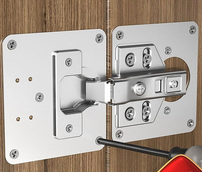 8 Pcs Hinge Repair Plate, 3.5 Inch x 3.5 Inch Stainless Steel Cabinet Door Panel Reinforcement Plate for Installation and Repair of Hinges (8)