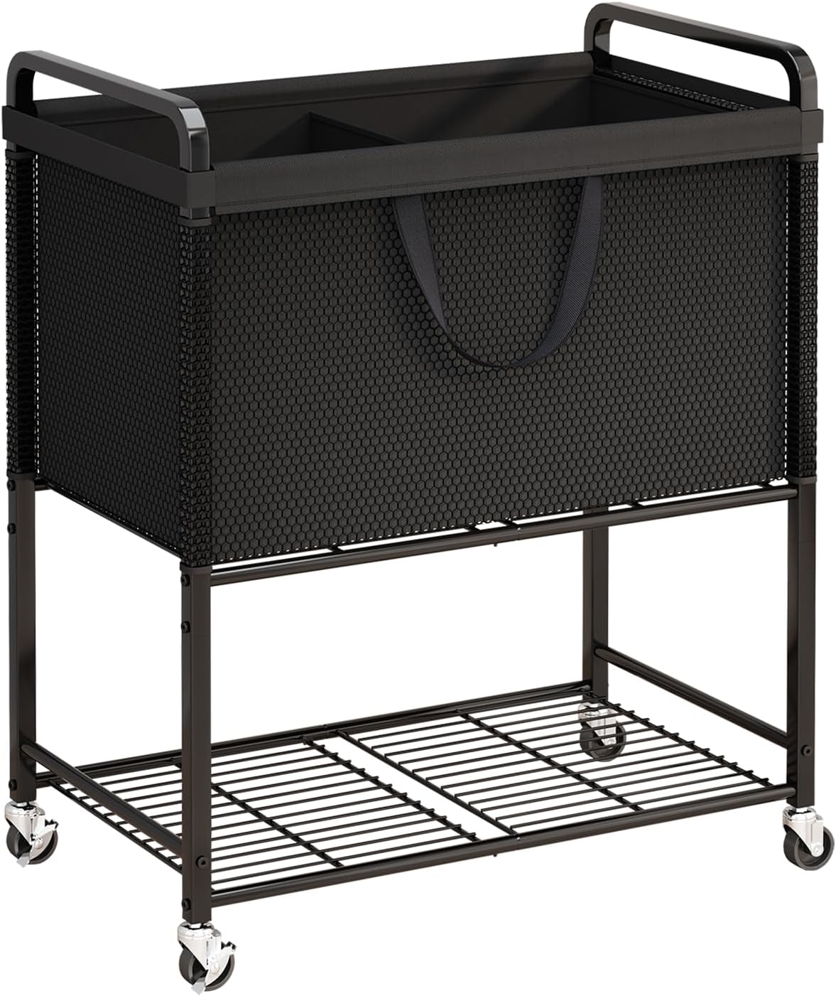 Laundry Hamper Rolling Sorter: 120L Large Basket with Wheels Removable Bag | Solve laundry clutter – rolling sorter with washable bag – Ideal for home, dorm & bedroom organization