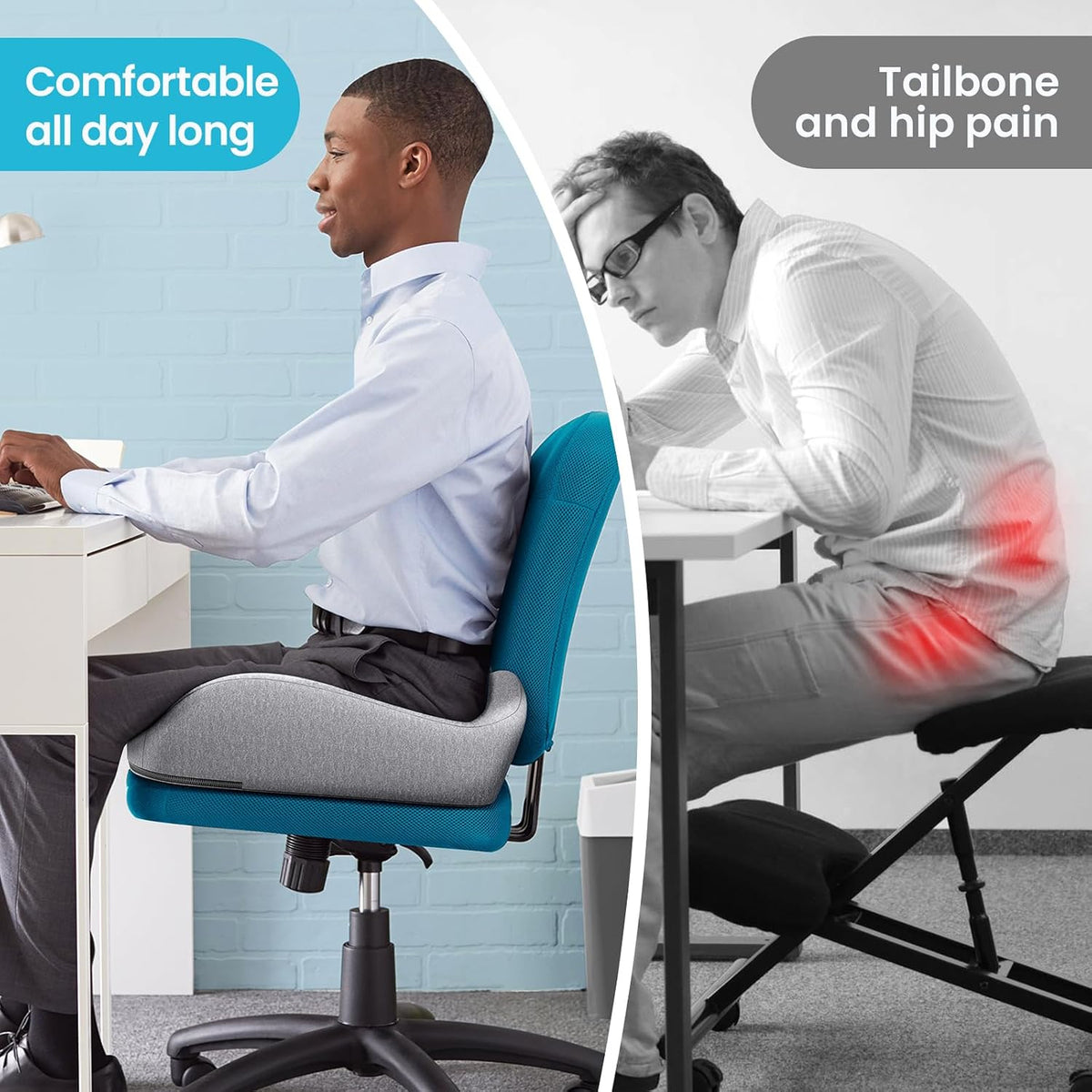 Benazcap Memory Foam Seat Cushion, Ergonomic Office Chair Cushion