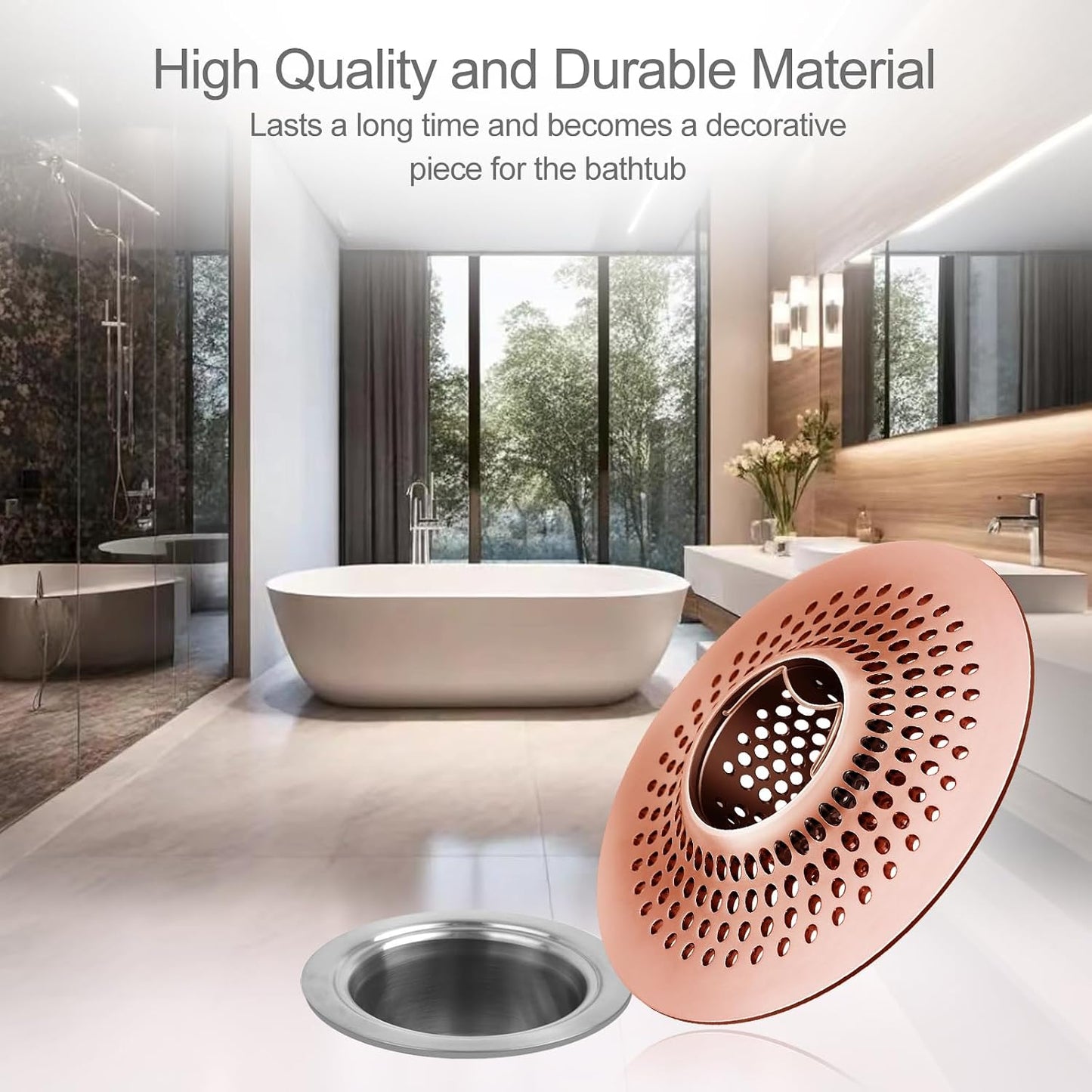 LEKEYE Drain Hair Catcher/Bathtub Shower Drain Hair Trap/Strainer Stainless Steel Drain Protector(Patented Product) | Stainless Steel