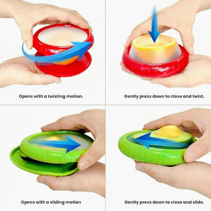 Avocado Saver and Onion Storage - Set of 4 Reusable Storage Containers for Fridge - Ideal for Potatoes, Tomato, Grapes, Garlic, Lemons