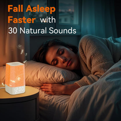 10-60 Mins Simulated Sunrise Alarm Clock: Gentle Wake Up Light for Bedroom | Adjustable Brightness 32-Level Volume Bright & Loud Enough for Dark Morning - White Noise Machine with 30 Smoothing Sounds