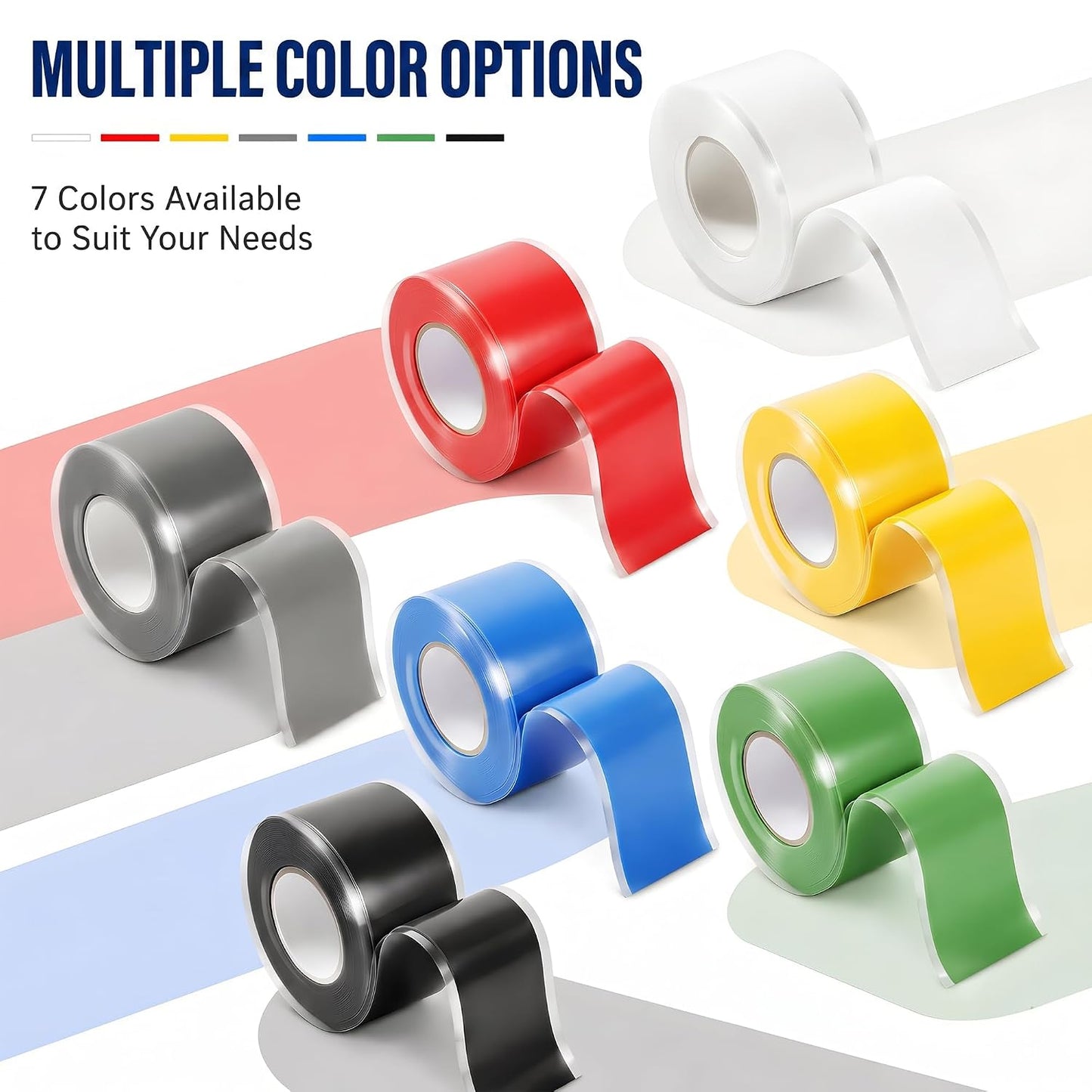 Self Fusing Silicone Tape 2 Rolls Flex Seal Tape 1 Inch x 10 Feet | Waterproof Hose Repair Tape, Silicone Rubber for Plumbing, Pipe Leak Seal, Rescue Tape, Outdoor Coax And Tool Fixation