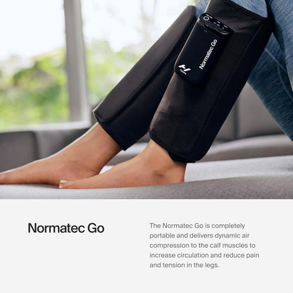 Hyperice Normatec Go Wireless Mobile Dynamic Air Compression Calf Muscles | Portable | Increase Circulation | Reduce Pain | Tension in Legs | Bluetooth Enabled | 7 Levels Customizable Pressure