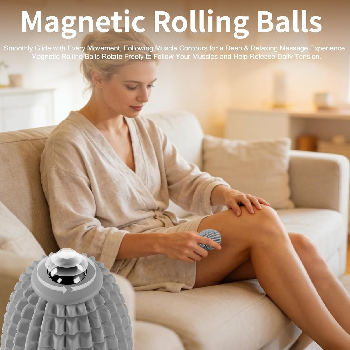 Vibrating Massage Ball for Plantar Fasciitis, Silicone Trigger Point, Myofascial Massage Ball, Deep Tissue Roller for Back, Shoulder, Foot, Muscle Recovery, Hip & Psoas Release Tool (Blue)